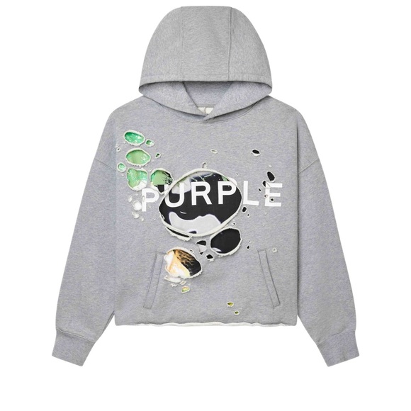 Purple brand Gray Distressed Hoodie - Picture 2 of 7